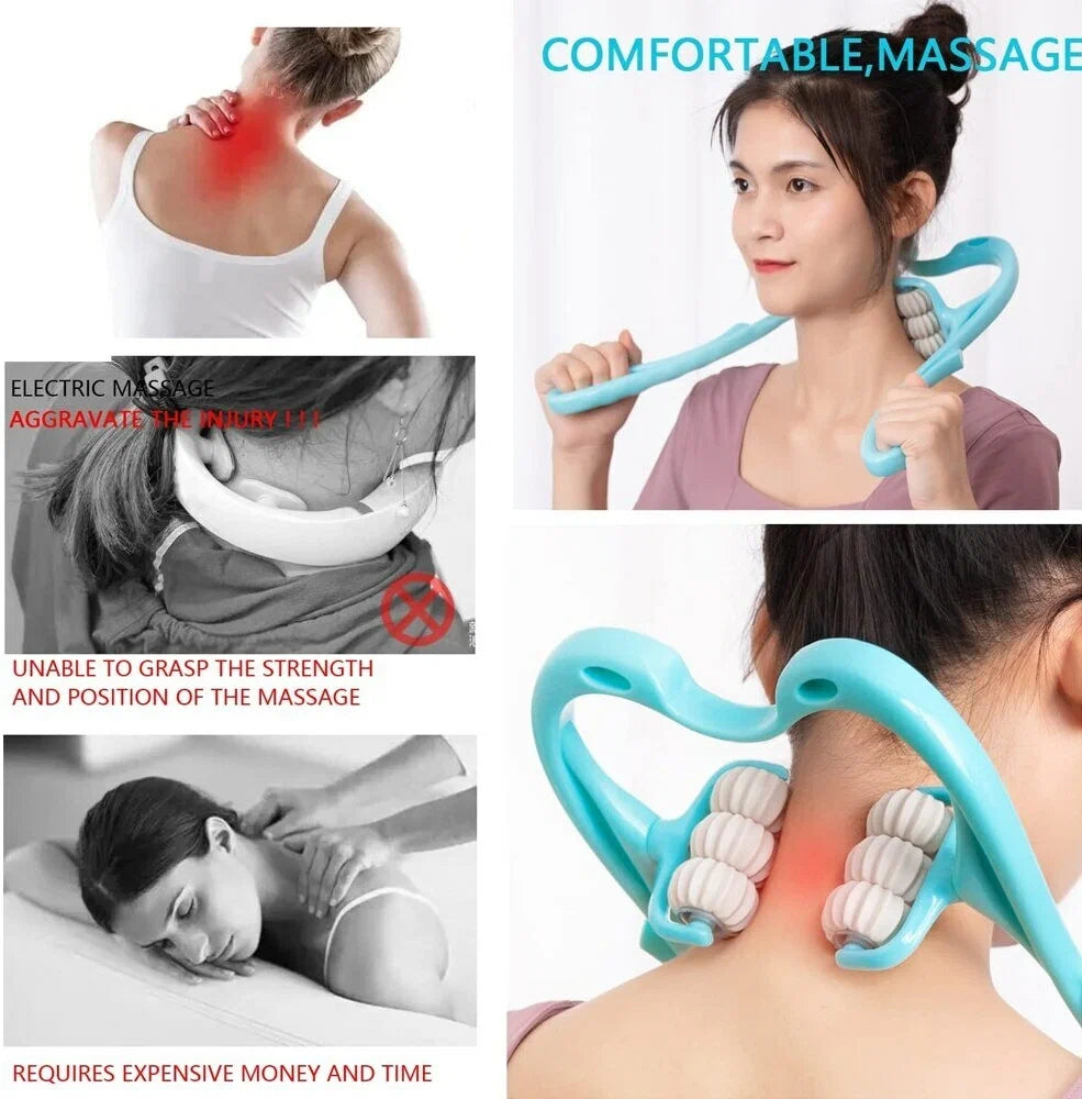 Multifunctional Manual Six-wheel Neck Massager