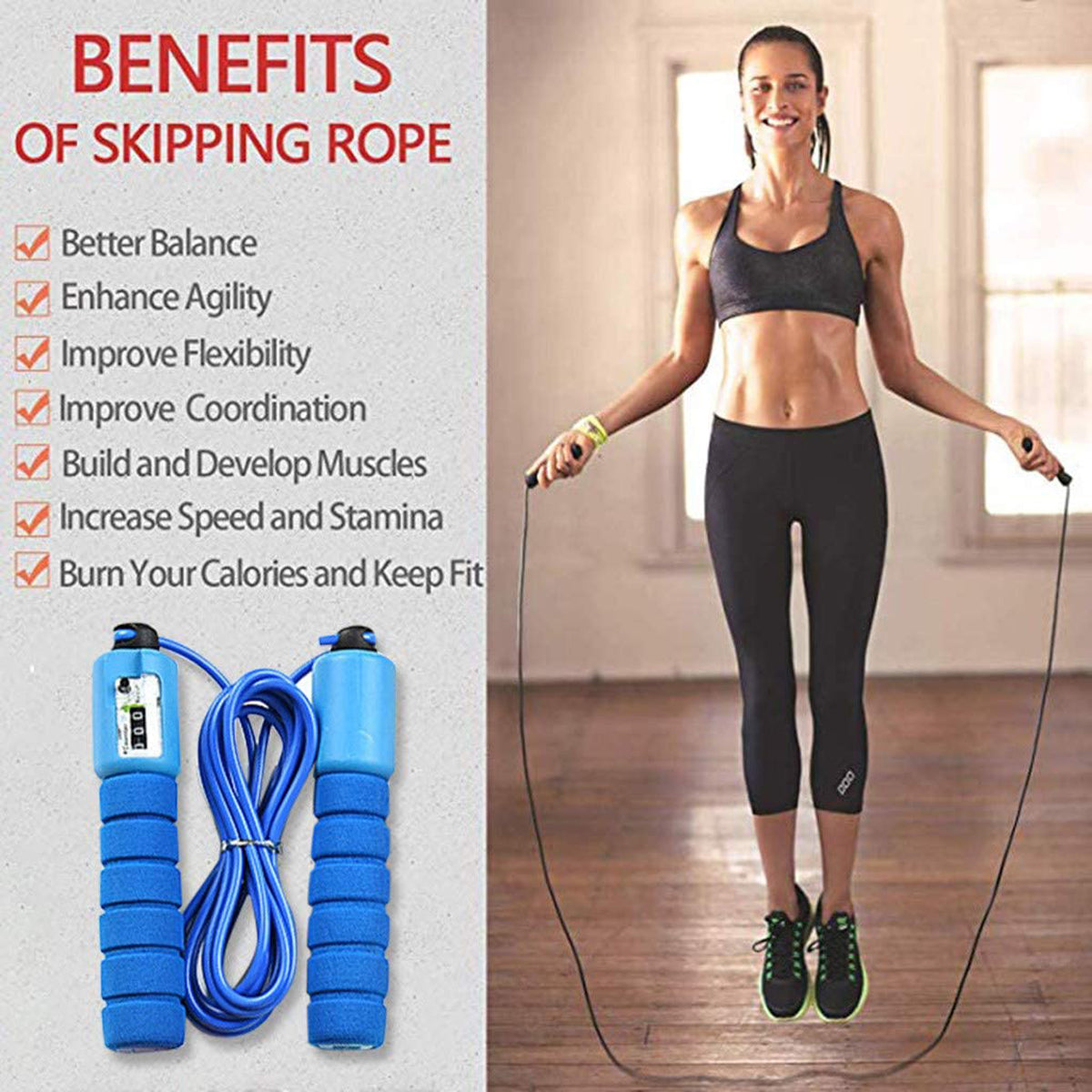 Electronic Counting  Rope For Fitness Trainning